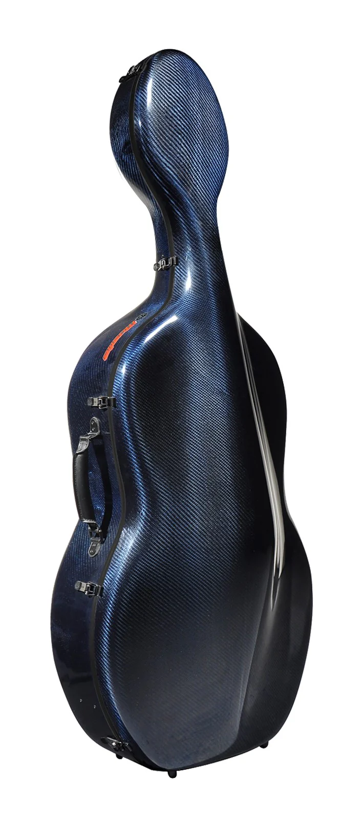 Blauer Carbon Cellokoffer
